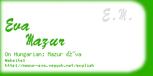 eva mazur business card